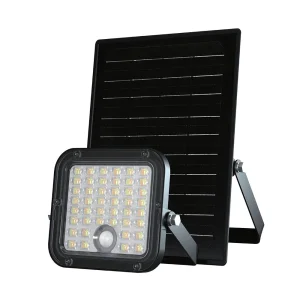 10W LUCE 4000K+6000K  Faro LED con Telecomando e Pannello Solare  Batteria LiFePo 3.7V Cavo da 5m Colore Nero