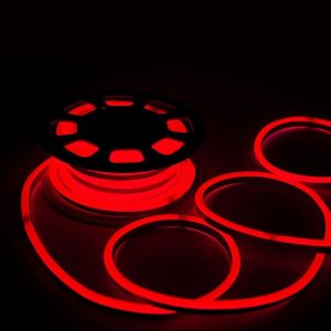 24v luce rosso Neon Flex 8W/m 120 LED/m Bobina 10m  IP65