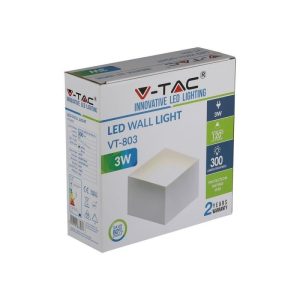 SKU 8345 VT-803  V-TAC Lampada LED da Muro Squadrata 3W Colore Bianco 4000K IP20