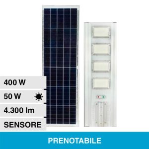 400W luce 4000k naturale   V-TAC Armatura Stradale con Pannello Solare  Colore Bianco IP65