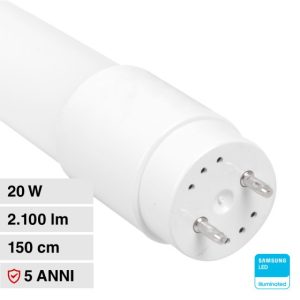 LUCE 6500K SAMSUNG   Tubo LED Chip Samsung T8 20W 105LM/W G13 150cm