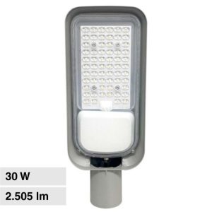 30W LUCE 6500K BIANCA    V-TAC Armatura Stradale LED  Colore Grigio P65