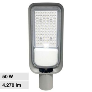 50W LUCE 4000K NATUARALE V-TAC Armatura Stradale LED Colore Grigio  IP65