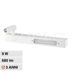 LUCE 3000K CALDA SKU 211488  V-TAC Applique da Hotel per Lettura con 2 LED 3W e 6W Colore Bianco