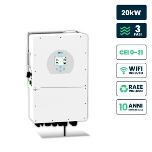 20kW  Trifase Ibrido Inverter Fotovoltaico Deye  ALTA TENSIONE CEI 0-21, Schermo LCD Touch a Colori, Smart Meter Integrato, WiFi