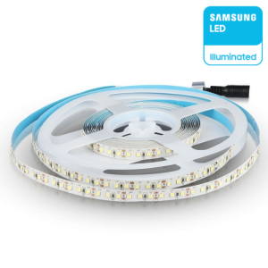12W/m 5m  LUCE 3000K CALDA PRO Strip LED Samsung SMD2835 120 LED/m 12V P20 10mm