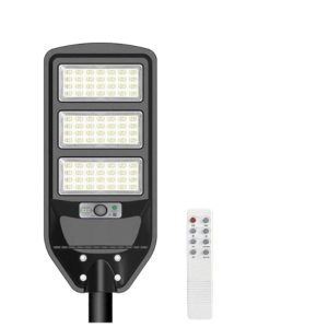 180W LUCE 6500K BIANCA  CON PANNELLO SOLARE FOTOVOLTAICO E SENSORE DI MOVIMENTO IP65 1800 LUMEN