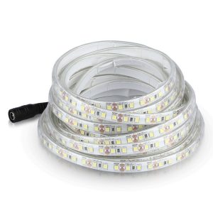 12V 8W/m  LUCE  3000K CALDA  Strip LED SMD  5m 120 LED/m  IP65 9.2mm