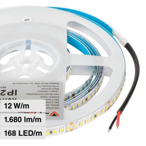 24V LUCE 6500K  12W/m 5m 168 LED/m 140LM/W Strip LED SMD2835   IP20 10mm