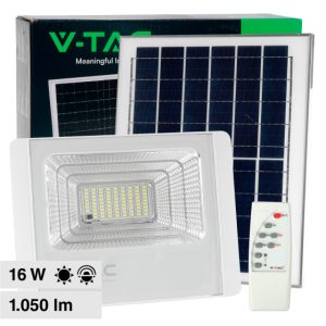 16W LUCE 6400K BIANCA Faro LED con Telecomando e Pannello Solare  Batteria sostituibile Cavo da 5m Colore Bianco IP65