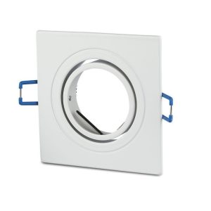 SKU 3605 VT-782SQ-WH V-TAC Portafaretto LED da Incasso Quadrato GU10 e GU5.3 (MR16) Colore Bianco Orientabile