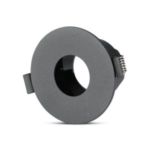 SKU 8595 VT-873  V-TAC Portafaretto LED da Incasso GU10 Rotondo Colore Nero con Interno Nero