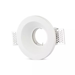 Portafaretto LED da Incasso Rotondo GU10 e GU5.3 (MR16) Corpo in Gesso Bianco