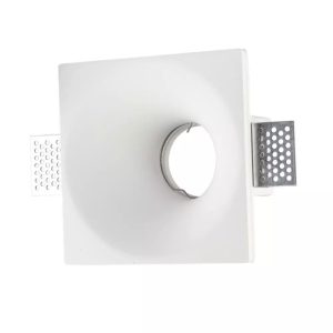 Portafaretto LED da Incasso Quadrato GU10 e GU5.3 (MR16) Corpo in Gesso Bianco