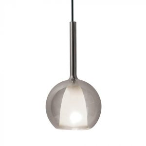 SKU 3876 VT-7304-GW  V-TAC Lampadario LED in Vetro con Portalampada Doppio E27 (Max 60W) Colore Bianco e Grigio d: 250mm