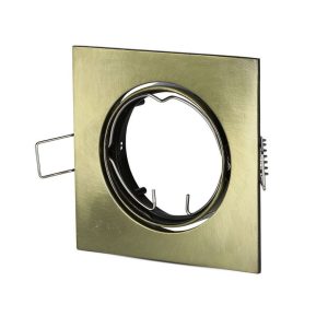 SKU 8581 VT-779-SG  V-TAC Portafaretto LED da Incasso Quadrato GU10 e GU5.3 (MR16) Colore Oro Orientabile