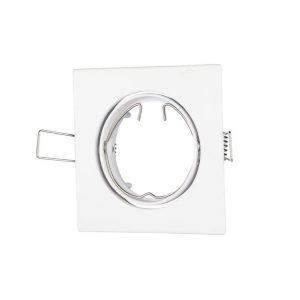 SKU 3590 VT-779-WH-SQ V-TAC Portafaretto LED da Incasso Quadrato GU10 e GU5.3 (MR16) Colore Bianco Orientabile