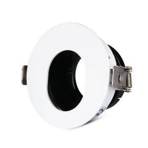 SKU 3161 VT-874-WB V-TAC Portafaretto LED da Incasso GU10 Rotondo Orientabile con Foro Ovale Colore Bianco con Interno Nero