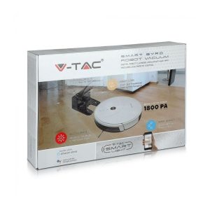 SKU 8650 VT-5555  V-TAC Aspirapolvere Giroscopico Robotizzato Compatibile con Amazon Alexa e Google Home Colore Nero
