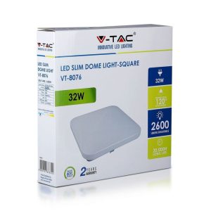 SKU 1444 VT-8076SQ V-TAC Plafoniera LED Quadrata 32W 4000K IP20