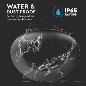 SKU 8309 VT-811V-TAC Lampada LED da Muro Arrotondata 10W 110LM/W Colore Nero 3000K IP20