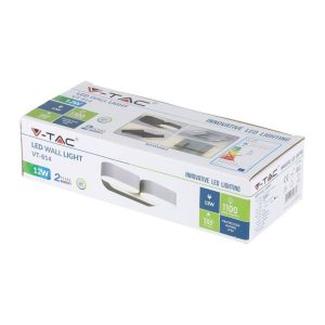 SKU 8294 VT-814 V-TAC Lampada LED da Muro Ovale 12W 110LM/W Colore Grigio con Doppia Testa Ruotabile 3000K IP65