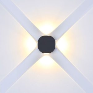 SKU 8554 VT-834V-TAC Lampada LED da Muro Sferica 4 LED COB 4W Colore Nero 4000K IP65