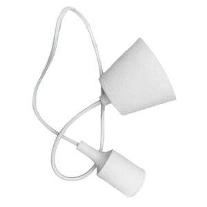 SKU 3477 VT-7228-W  V-TAC Portalampada a Sospensione E27 (Max 60W) in Silicone Bianco