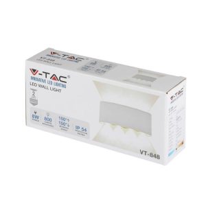 SKU 218617 VT-848 V-TAC Applique LED da Muro 7W Doppio Fascio Luminoso Corpo Sabbia Bianco 3000K IP65