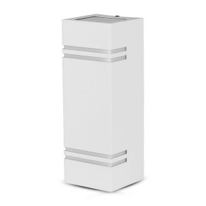 SKU 7543 VT-7662V-TAC Portafaretto LED da Muro Quadrato 2 GU10 (Max 2*11W) Colore Bianco IP44