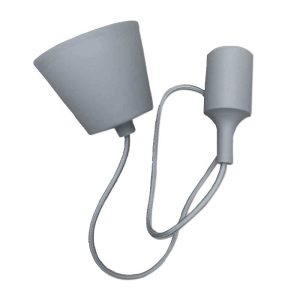 SKU 3481 VT-7228-GY V-TAC Portalampada a Sospensione E27 (Max 60W) in Silicone Grigio
