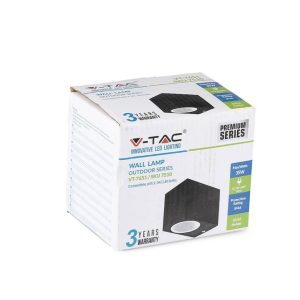 SKU 7510 VT-7651 V-TAC Portafaretto LED da Muro Quadrato GU10  Colore Nero IP44