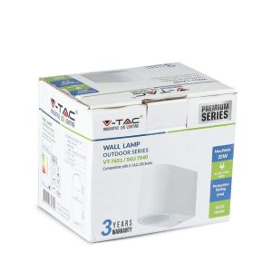 SKU 7540 VT-7651V-TAC Portafaretto LED da Muro Rotondo GU10 (Max 35W) Colore Bianco IP44