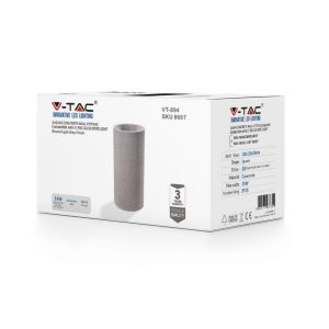 SKU 8697 VT-894 V-TAC Lampada LED da Muro Rotonda G10 (Max 2*35W) in Cemento Colore Grigio Chiaro IP20