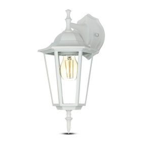 SKU 7069 VT-750  V-TAC Lampada LED da Muro a Lanterna con Portalampada E27 (Max 60W) Attacco verso il basso Colore Bianco IP44