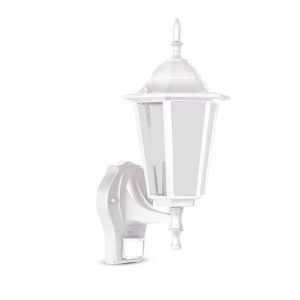 SKU 7071 VT-751 V-TAC Lampada LED da Muro a Lanterna con Portalampada E27 (Max 60W) con Sensore di Movimento Colore Bianco