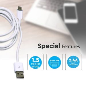 SKU 8450 VT-5332 V-TAC Cavo Micro USB 1,5mt Colore Bianco