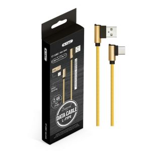 SKU 8640 VT-5362 V-TAC Cavo da USB Tipo-C a USB-A 1m Ricarica Rapida 2.4A Diamond Series Cavo Antigroviglio  Colore Oro