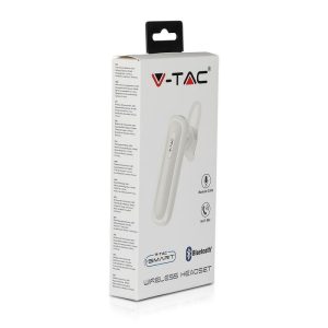 V-TAC VT-6700 Auricolare Bluetooth 70mAh Colore Bianco - SKU 7701