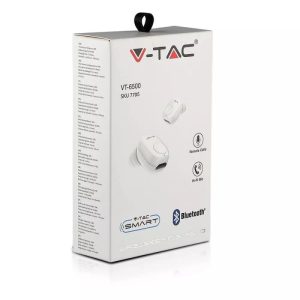 V-TAC VT-6500 Auricolare Bluetooth 55mAh Colore Bianco - SKU 7705