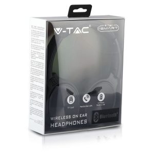 V-TAC VT-6322-R Cuffia Senza Fili Bluetooth con Testa Rotante 500mAh Colore Nero con Custodia - SKU 7727