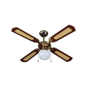 Ventilatore LED da Soffitto E27 con Motore a Corrente Alternata da 50W 4 pale