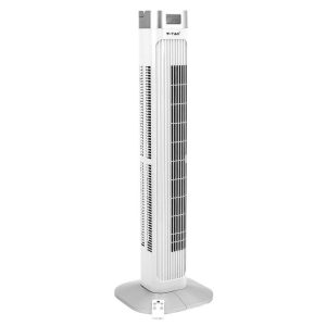 Ventilatore LED 55W con Display con Indicatore di Temperatura e Telecomando Colore Bianco 36 Pollici