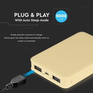 SKU 8196 VT-3503 V-TAC Power Bank 5.000 mAh Colore Giallo