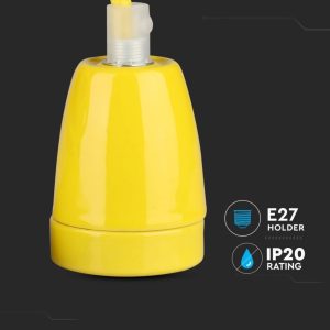 SKU 3801 VT-799-Y condividi V-TAC Portalampada in Porcellana E27 (Max 60W) Colore Giallo