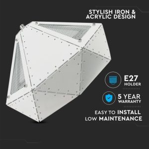 SKU 3948 VT-7310-WV-TAC Lampadario LED a Prisma in Metallo con Portalampada E27 (Max 60W) Colore Bianco