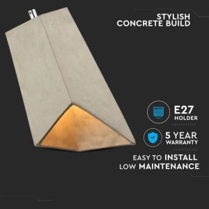 SKU 3850 VT-7155 V-TAC Lampadario LED Geometrico in Calcestruzzo con Portalampada E27