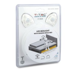 SKU 2551 LUCE 4000K  VT-8068  V-TAC Kit  L 2*1,2m Strip 30 LED m 2,8W+Alimentatore+2 Sensori di movimento) 12V Dimmerabile