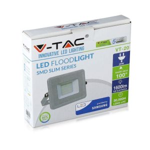 SKU 442 VT-20-W condividi V-TAC PRO Faro LED SMD Chip Samsung 20W Colore Bianco 3000K IP65