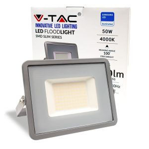 SKU 21464 VT-50-G V-TAC PRO Faro LED SMD Chip Samsung 50W Colore Grigio 4000K IP65